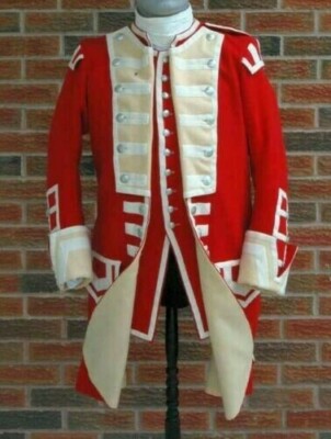 Royal Grenadier 40th Regt Foot Red/Skin Lapel Men Wool Jacket, Only Outer Coat