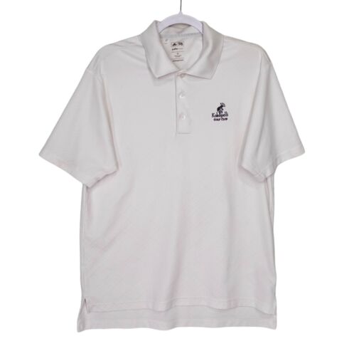 adidas Polo Shirt Mens M White Kokopelli Golf Club Climacool Short Sleeve