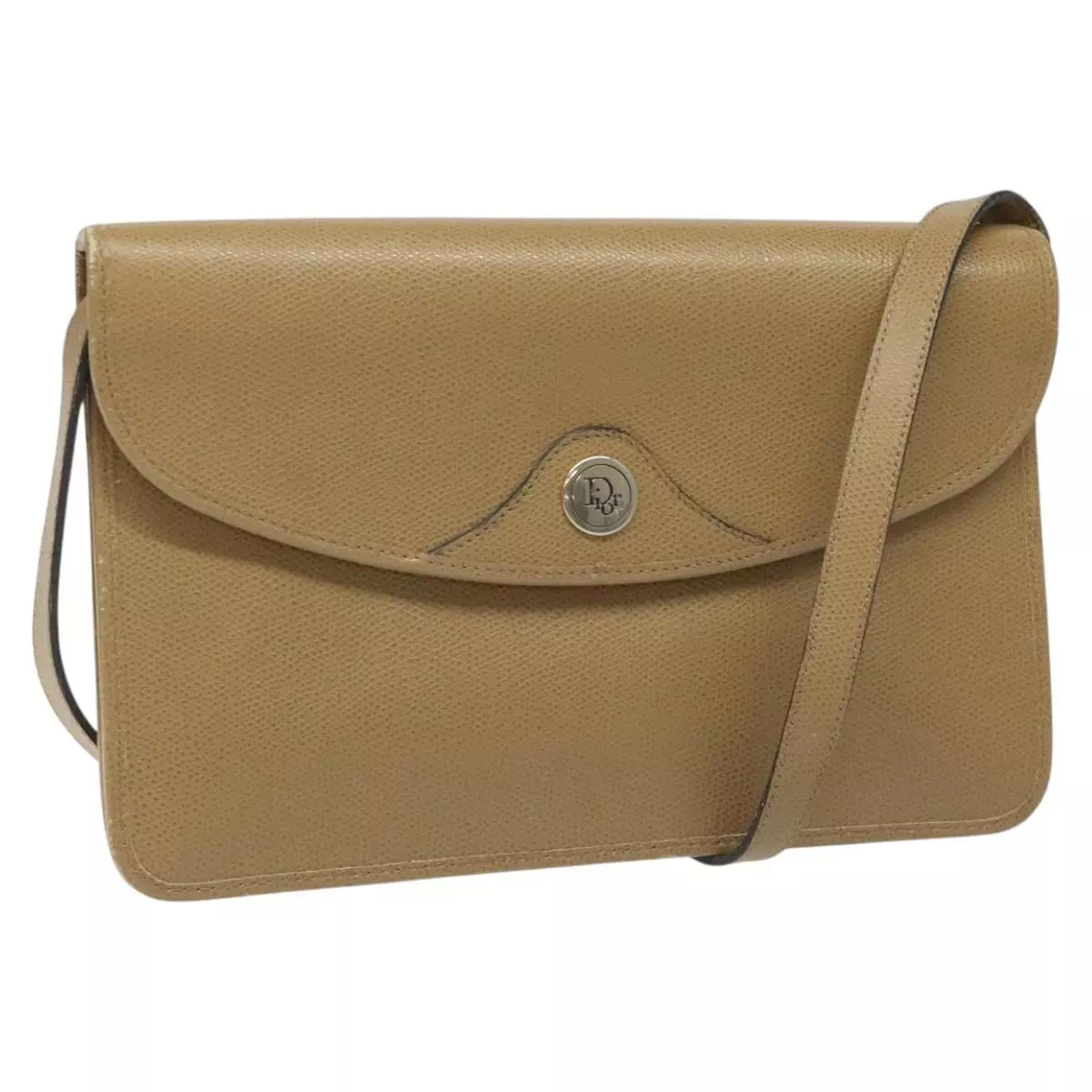 Sac bandoulière Christian Dior cuir beige authentique yk17006