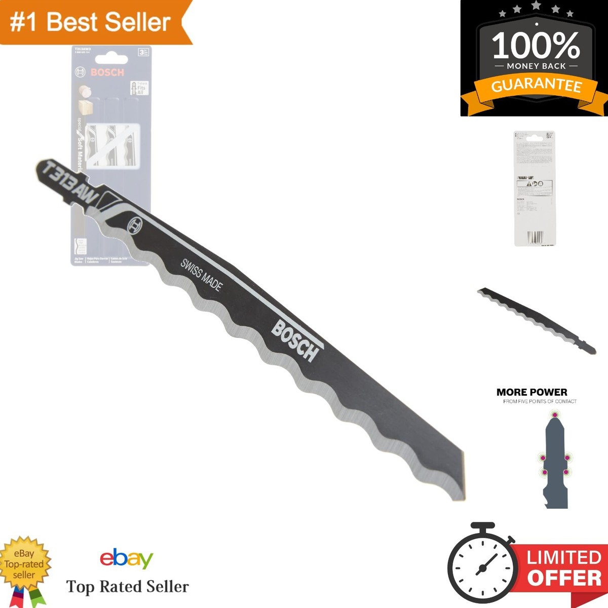 3-Piece 6 In. Knife Edge Special for Soft Materials T-Shank Jig 
