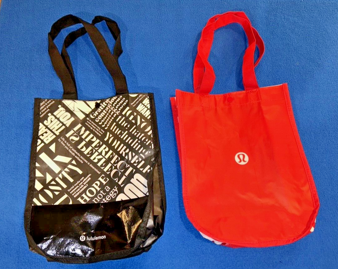 Lululemon Reusable Shopping Tote Bag - Red and Black (you get a pair)