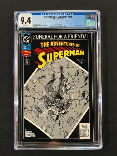 Adventures of Superman #498 CGC 9.4 (1993), Funeral for Friend begins, Supergirl