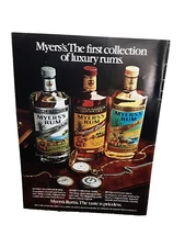 1982 Myers Rum Luxury Rums Print Ad Original 80s