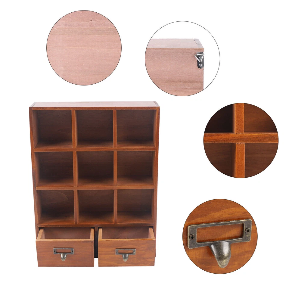 9 Grids Wooden Shelf  Storage  Shelves Office Organizer Cabinet - Image 4 of 4
