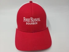 Four Roses Bourbon Mesh Trucker Snapback Hat Cap Kentucky Whiskey Men Red White