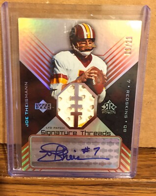 Joe Theismann 2004 Reflections Auto Signature Threads LTD 2 Color Patch #8/21