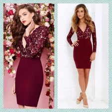Lulu's Swoon-er or Later Lace Plunge Dress