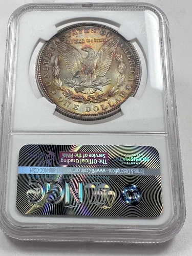 1896-P MORGAN DOLLAR / UNIQUE NATURAL TONING ON BOTH SIDES / NGC MS63 CERTIFIED