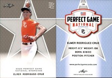 ELMER RODRIGUEZ-CRUZ 2020 LEAF PERFECT GAME NATIONAL SHOWCASE ROOKIE CARD #136