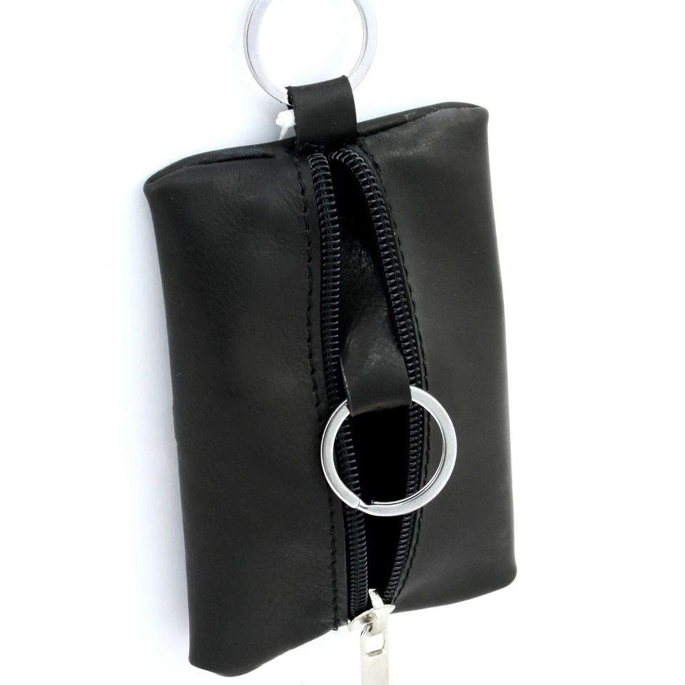 PORTACHIAVI ASTUCCIO IN PELLE UOMO DONNA ARTIGIANALE MADE IN ITALY CERNIERA ZIP - Immagine 2 di 4