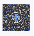 TORY BURCH Midnight Teapot Beaded Silk Neckerchief Blue  (New)  $148 — photo 1