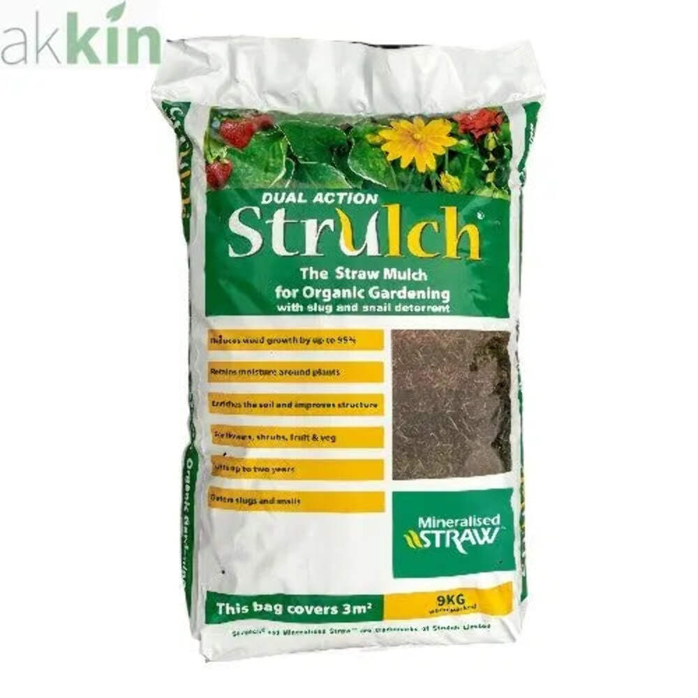 Strulch Organic Dual Action Garden Straw Mulch 9kg Bag