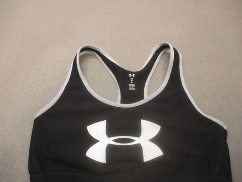Under Armour Size M Womens BLK Unlined Wireless Pull On Racer Back Sports Bra 9Q - Picture 2 of 5