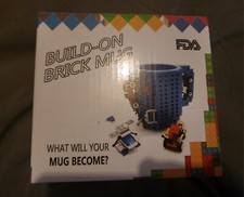 Build On Brick Mug - Add Lego To Mug - Brand New In Box - Blue