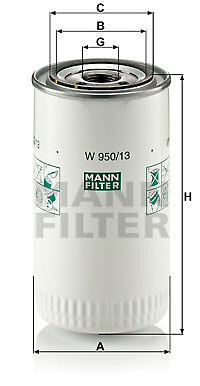 MANN-FILTER W 950/13 Oil Filter OE Replacement Xx614 1ec60d for  