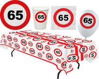 Geburtstag-S Party Set Deko 65 Jahre Partygeschirr Tischdecke Ballons 45 Tlg. Kk