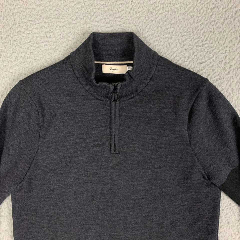 Suéter tejido Rapha Merino para mujer XXS 2XS carbón manga larga 1/4 cremallera ciclismo Foto 2 de 4