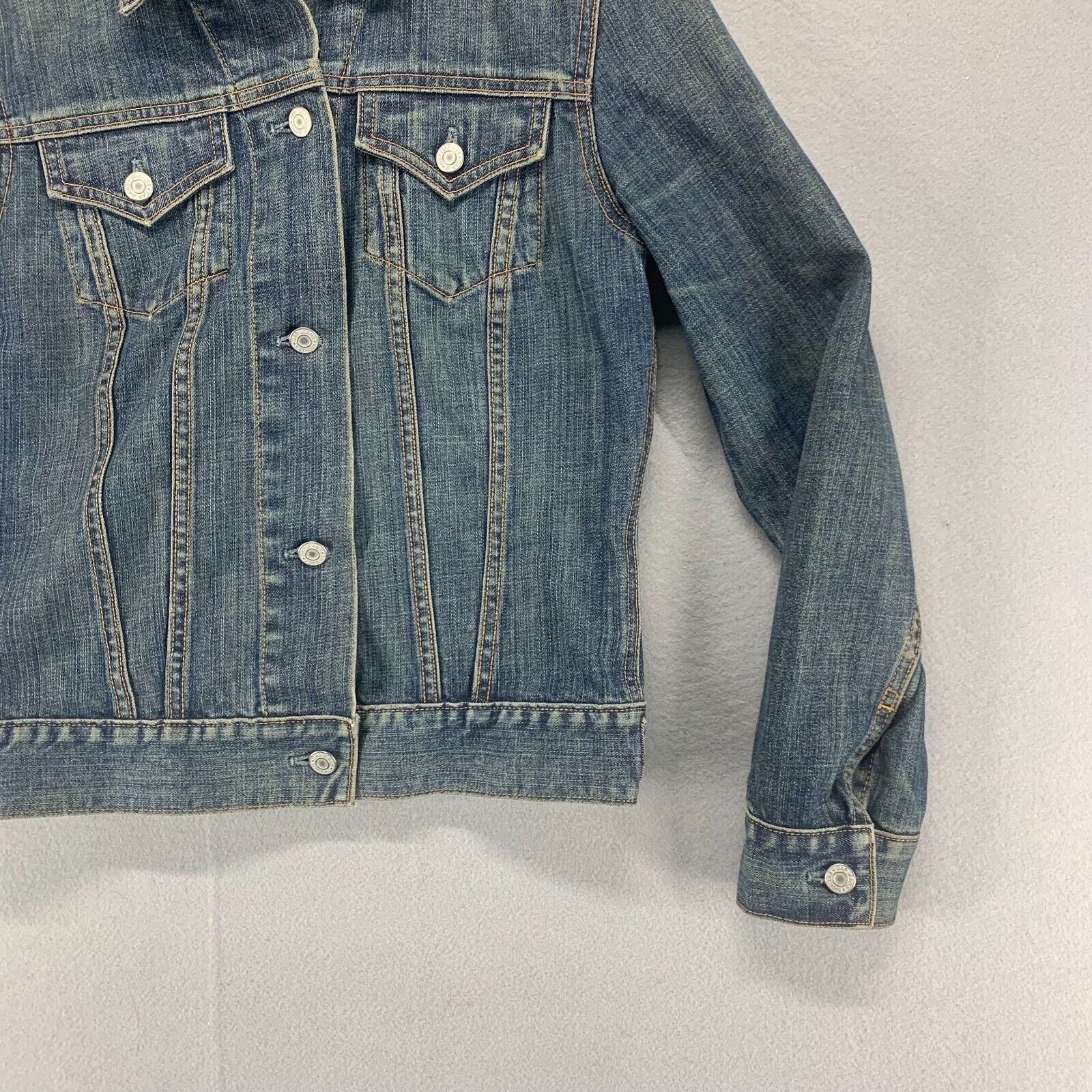 Gap Jacket Womens Small Blue Jean Denim Button Po… - image 6