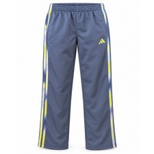 Adidas Kids Blue Track Pants Yellow Side Stripes | Size 6