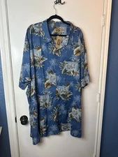 The Foundry Supply Co. Men Button Up Shirt 5XL Blue Hawaiian New