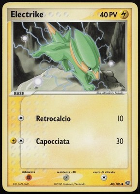 Pokemon TCG ELECTRIKE 48/106 EXCELLENT EX SMERALDO COMMON ITALIENISCH 2005