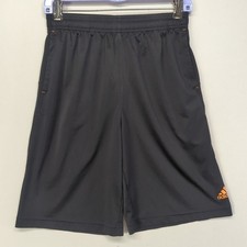 Adidas Boys Large 14/16 Shorts Black Orange Climacool Athletic Basketball 10"
