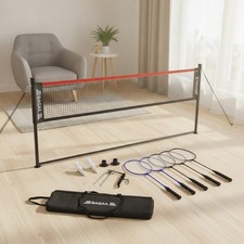 Pro-Grade 20ft Badminton Net Set with Lightweight Rackets - Ultimate Outdoor Fun