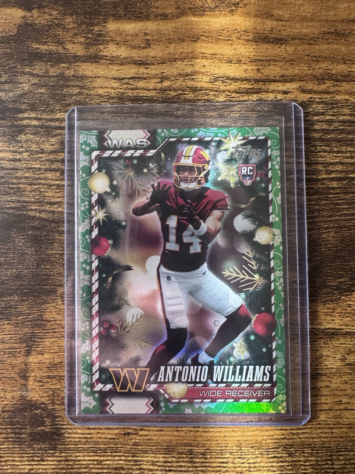 2026 Topps Holiday Football Antonio Williams RC Green Border Refractor SSP