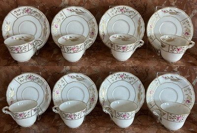 1900-1927/Bernardaud Limoges/France/8 porcelain coffee pairs