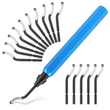 Deburring Tool Set with 15 High Speed Steel Swivel Blades, Tool...