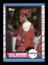 Calle Johansson 6 Capitals Hockey 1989 Topps 16 Sports Trading Card