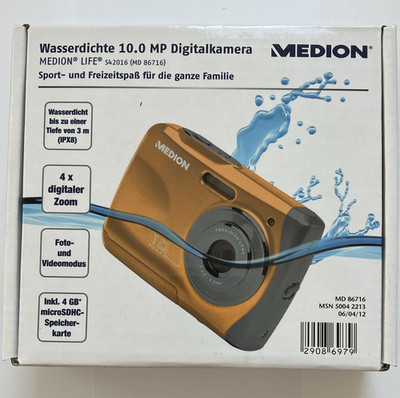 MEDION LIFE S42016 MD 86716 Unterwasser Digitalkamera 10 MP 4x 2,4'' USB