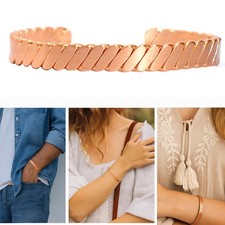 Pure Copper Twisted Flat Solid Cuff Bracelet: Provides Arthritis Pain Relief and