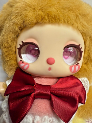 Plush Liila Cat Liila's Chef Kitten Sweet Orange Molten Bagel. Pink Heart Eyes