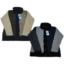 John Molloy Aran Knit Cardigan Crazy Pattern Cowichan Sweater