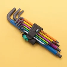 Wera 073593 Multicolor Hex + Ball End Hex Metric L-key Clip Set (Retail Package)