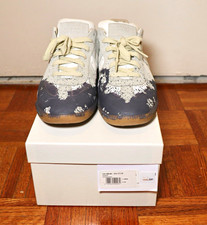 Maison Margiela Replica Men's Leather Lace-Up Sneakers White/Gray/Navy AU 9.5