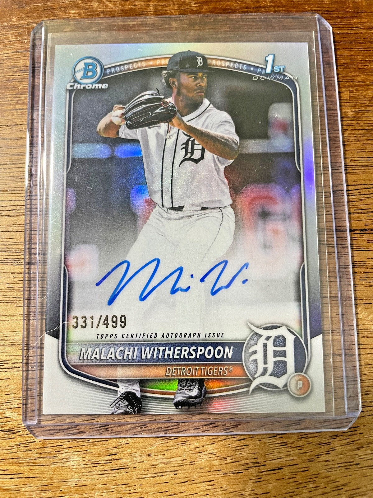 MALACHI WITHERSPOON 2025 Bowman Draft Chrome #CPA-MW Refractor Auto /499 Tigers