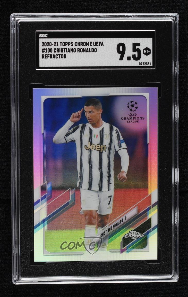 2020-21 Topps Chrome UCL Refractor Cristiano Ronaldo #100 SGC 9.5 Mint+ 0i1b