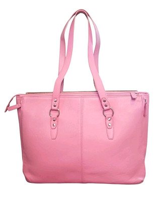BUXTON Pink MADISON Leather Business Travel Tote Shoulder Bag Laptop Briefcase