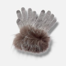 Sofia Cashmere Womens' Gray Tech Cashmere Gloves One Size
