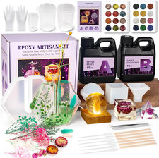 Epoxy Resin Kit with Light for Beginners, Resin Kit and Molds Complete Set DIY C