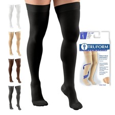 Compression Stockings 20-30 mmHg Thigh High Closed Toe Black XL Truform