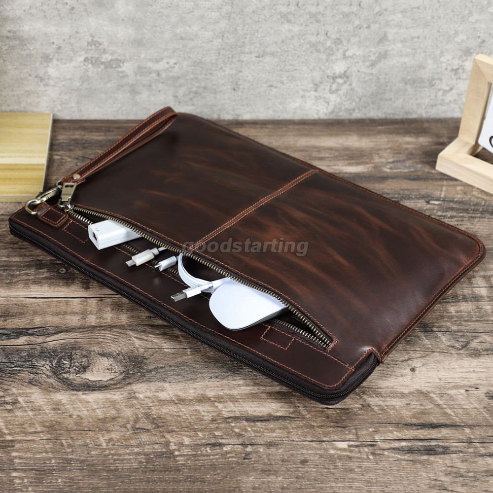 Borsa per laptop in vera pelle custodia da trasporto 16 pollici per Macbook Pro Lenovo valigetta