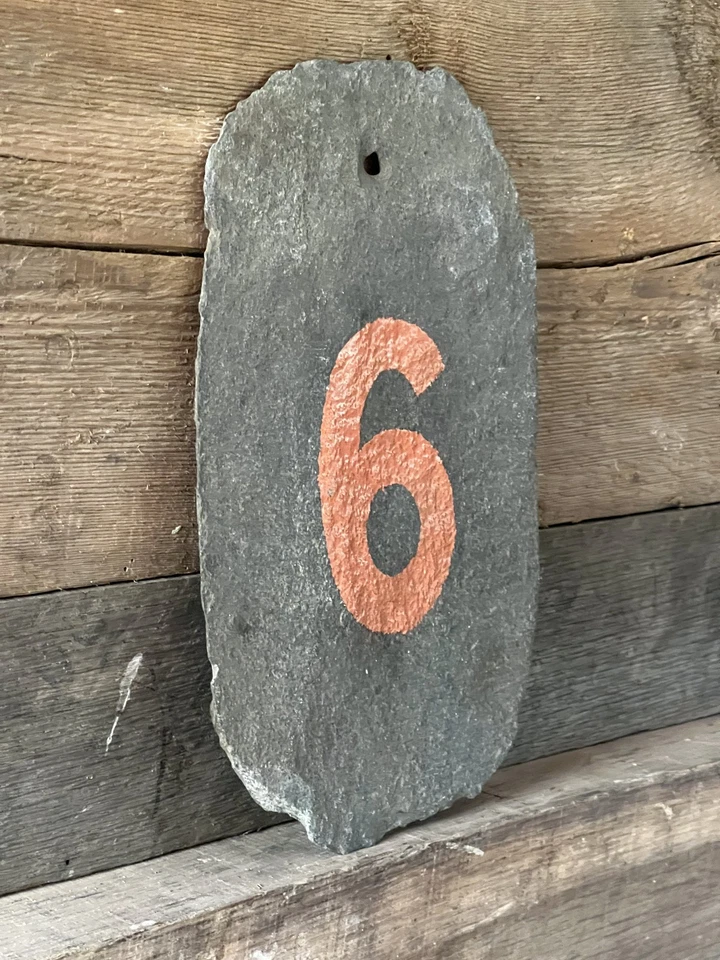 Vintage French Painted Slate Tiles Numbers - Image 3 of 4