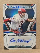 2025 Certified Jan Stenerud Canton Signatures Auto Mirror Teal /125 Chiefs HOF