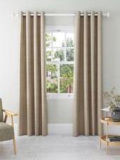 John Lewis Textured Weave Pair Lined Eyelet Curtains 167 x 274 cm - Natural A