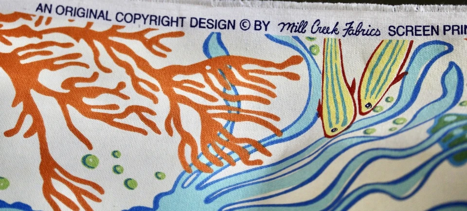 TELA DE TAPICERÍA ESTAMPADA MILL CREEK SPLISH SPLASH ATLANTIS 55" DE ANCHO POR YARDA Foto 3 de 4