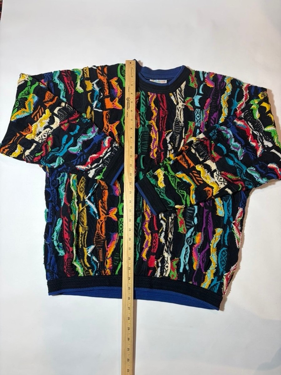 Coogi Style 3D Knit Sweater Australia Mercerized Cotton Colorful