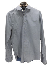 Nordstrom Men's Dress Shirt Non-Iron Trim Fit Blue Check Size 16 - 36/37